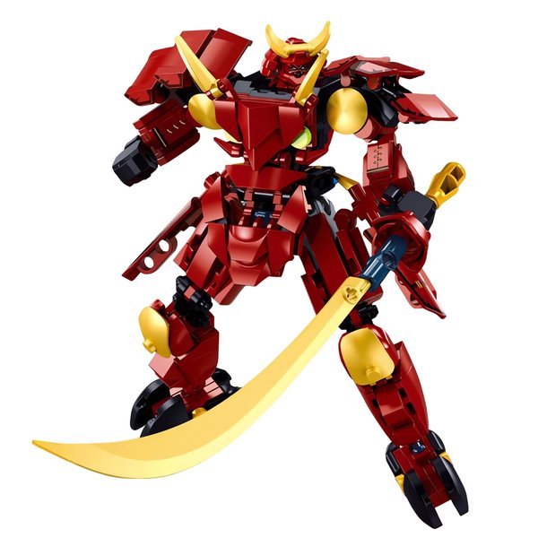 HIGH GODO Samurai Mech Warrior Model Building Sets, Robot with Long Swords and Openable Cockpits Building Blocks Toy Set, 236 Pieces Creative Collectible Gift for Adults Man Teens Boys 6+