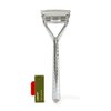 Leaf Shave | Leaf Razor, Chrome - Eco-Friendly Razor for Women & Men, Multi-Blade, Pivoting Head Razor with Stainless Steel Blades; Recommended for Body Shaving and Head Shaving