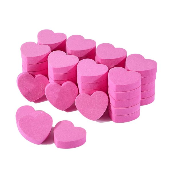 50PCS Double-Sided Sponge Nail Buffer Heart-Shaped Washable Nail Care File Block Nail Polishing Manicure Tools for Salon…