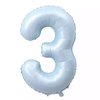 40-Inch Light Blue Number 3 Balloons With Crown, 3rd Birthday Decorations for Boys Girls, Children's birthday party supplies. (Light blue 3)