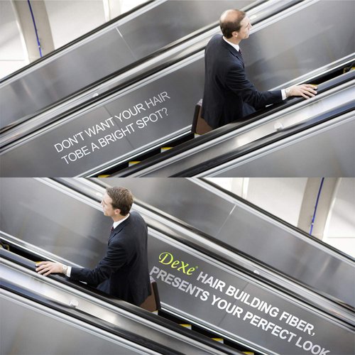 Dexe Hair Building Fibers Color Powder Instantly Thicken Thinning Hair for Men and Women (Black)