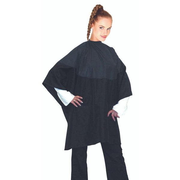 Cricket 50/50 All Purpose Cape for Professional Salon Barbershop Hairdresser, Waterproof Bleach Proof, Haircut Hair Color Gown, Black