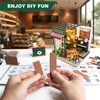 DIY Miniature Dollhouse Kit , DIY Handmade Crafts for Adults, Wooden Mini Craft Coffee Shop, Mini House Building Kit, Book Nook Kit，Diy Booknook Kit, Tiny House Christmas Décor, Christmas Decoration Dollhouse