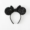KARETT Mouse Ears Headband With Glitter Sequins Bow Cosplay Costumes Princess Party Decorations For Girls Women