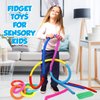Pop Tubes Sensory Toys 4 Pack, Fine Motor Skills Toddler Toys, Thick Fidget Sensory Toys for Kids and Adults, Learning Toys, 7.5" Stretches Up to 26" by Playkidz (4 Pack)