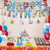 Seuss Cat Birthday Party Decorations, Cat In the Hat Theme Birthday Banner Honeycomb Centerpieces Hanging Swirls Party Latex Balloons for Birthday Baby Shower Party Supplies
