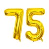 SHUNTAI 75 Balloon Numbers Gold Jumbo Number 57 Foil Mylar Balloons with Happy Birthday Letter Balloons Banner 75th Birthday Decorations for Men Women 75 Years Old Anniversary Party Events Supplies