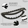 Parcelona French Small Plain Oval Black Ponytail Holder No Metal Hair Clip Barrette