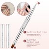 Dual-Ended Nail Design Brush Hard Gel Nail Brush Oval Gel Nail Brushes Rhinestone Handle French Tip Nail Gel Liner Brush, French Manicure Brush Builder Gel Brushes for Design Nails Art Professional