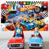 BAJCOHNG Hot Cars Birthday Banner Backdrop for Wheels Birthday PartyBackdrop,Race car Birthday Party Supplies，Race car Birthday Party Supplies,Birthday Party Background Banner (7x5ft)