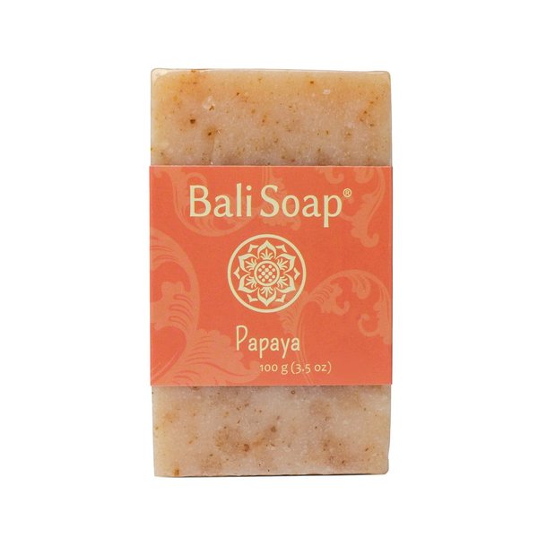 Bali Soap - Papaya Natural Soap - Bar Soap for Men & Women - Bath, Body and Face Soap - Vegan, Handmade, Exfoliating Soap - 3 Pack, 3.5 Oz each