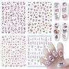 4 Sheets 3D Cartoon Nail Art Stickers Self-Adhesive Nail Art Supplies Kawaii Cute Nail Stickers Pink Bear Cat Designer Nail Charms Cute Nail Decals for Women Girls DIY Manicure Nail Decoration