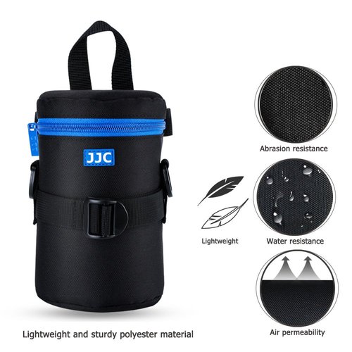 JJC Deluxe Lens Case Pouch Bag for Canon EF 24-70mm f4L/75-300mm f4-5.6/100-300mm f4.5-5.6, Nikon AF 70-300mm f4-5.6G/AF-S 55-300mm f4.5-5.6, Tamron 28-75mm f2.8 & More Lens below 3.1" x 6.1"(D x L)