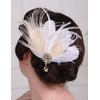 Teyglen 1920s Feather Headpiece Feather Hair Clip Pin with Crystal Feather Flapper Headband Prom Party Hair Accessories for Women (Champagne)