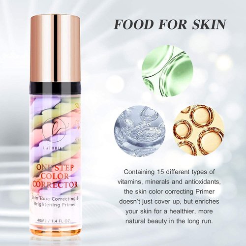 One Step Color Corrector, Isolation Cream, Makeup Primer Skin Tone Correcting and Brightening Primer, Oil Control Moisturizing, Latorice