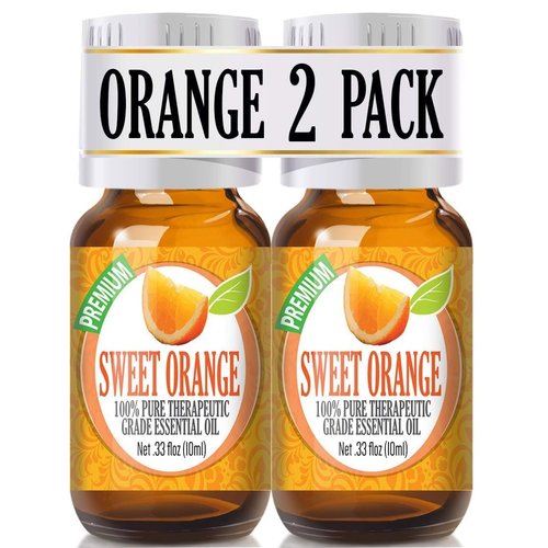Healing Solutions - (2 Pack) Sweet Orange Essential Oil - Pure Orange Essential Oil for Diffuser, Skin Therapeutic Grade - 0.66 oz - Sweet Orange Oil - Aromatherapy Oils