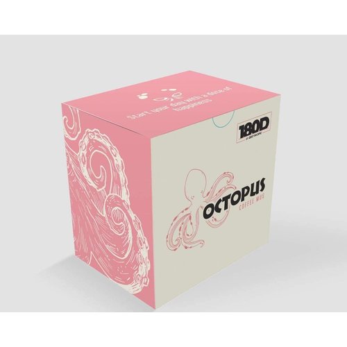 Pink Octopus Ceramic 3D Coffee Mug with Tentacle Handle