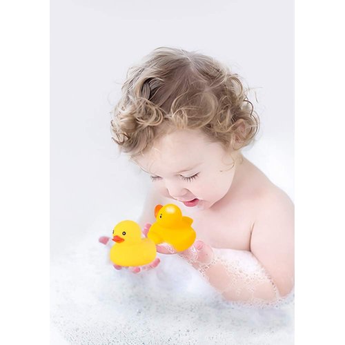 50PCS Super Mini Rubber Duck Bath Duck Toys for Toddlers Boys Girls,Squeak and Float Rubber Ducks in Bulk Baby Shower Duck Decorations Party Favors (1.6'')