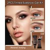 Tinted Eyebrow Gel Kit-2PCS Dark Brown Thickening Brow Gel para cejas,Brow Fillers,Fast Definitio Brow Glue,Natural Long Lasting Eyebrow Makeup Gift for Women with 2 Eyebrow Brushes-Set 04
