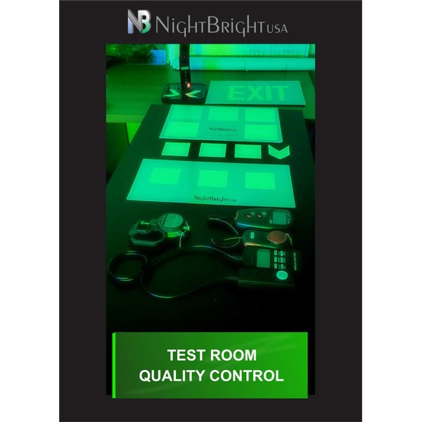 OSHA Photoluminescent Exit Sign - UV Inks on Aluminum 12" x 7.5" | HEAT Resistant | COLD Tolerant | WEATHER Proof. - NightBright USA Item: OCR-050