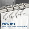 TOPROD Shower Curtain Hooks Rings, Stainless Steel S Shaped Shower Hooks Rust Proof, Shower Curtain Hangers for Shower Curtain, Kitchen, Wardrobe & Garden, Brushed Nickel, Set of 12