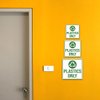 Square Plus Plastics Only Wall or Door Sign | Eco-Friendly Recycling - Medium
