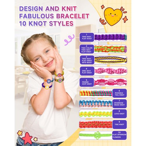 Friendship Bracelet Making Kit Toys, Arts and Crafts for Kids Ages 8-12, Popular Birthday Gifts for 6 7 8 9 10 11 12 13 Year Old Girls Gifts Ideas, Teen String Bracelets Maker Craft, Bracelet Kit