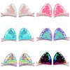 Framendino, 12 Pack Cat Ears Hair Clips Cute Glitter Sparkly Cat Ear Hair Barrettes for Women
