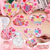 Realspring 24 Sets Valentine's Day Crafts Heart Magnet Craft Kit Color Your Own Heart Craft Funny Valentines DIY Craft Ornament for Preschool Classroom Home Project Activity Party Supplies Favors