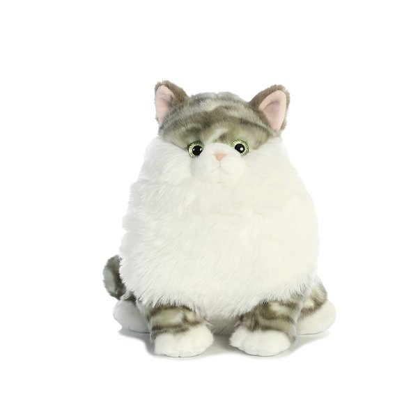 Aurora® Charming Fat Cats™ Dumpling Tabby™ Stuffed Animal - Cuddly Companions - Aesthetic Appeal - Gray 9.5 Inches