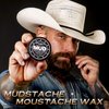 Bossman MUDstache Unscented Mustache Wax - 2 Pack – No Pull - Spreads Easy for a Strong Non-Tacky 24 hr Hold - Tame, Train and Style - Moustache Wax for Men (1oz)