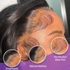 Lace Front Wigs Human Hair Pre Plucked 13x4 Body Wave Wigs For Black Women Human Hair Glueless Natural Wavy HD Transparent Frontal Wigs Human Hair With Baby Hair bleached knots 150% Densiy (24 Inch)