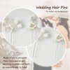 Sooshin 2 Pieces Porcelain Flower Bridal Hair pins Pearl Wedding Hair Accessories for Brides and Bridemaids Rhinestone Bridal Headpieces for wedding Crystal Hair Pins for Women and Girls (Silver-C)