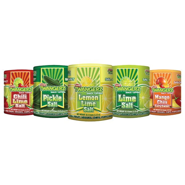 Twangerz Variety Seasoning Salt Snack Topping, 1.15 Ounce Shaker (Set of 5)