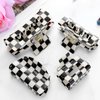 4Pcs Checkered Hair Claw Clips, Non Slip Hair Jaw Clip for Thick Thin Curly Straight Long Hair, Simple Style Black and White Square Claw Clips for Women's Hair Accessories
