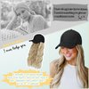 Lansigreen Hat Wig for Women Baseball Cap with Hair Extensions Adjustable Hat Attached 24" Long Wavy Hairpieces Synthetic Wig Medium Brown
