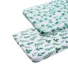 Pack n Play Sheets 2 Pack for Baby Unisex, Stretchy Jersey Knitted Portable Mini Crib Sheets Playard Mattress Cover for Baby Boys and Girls, Watercolor Green Botanical Leaf
