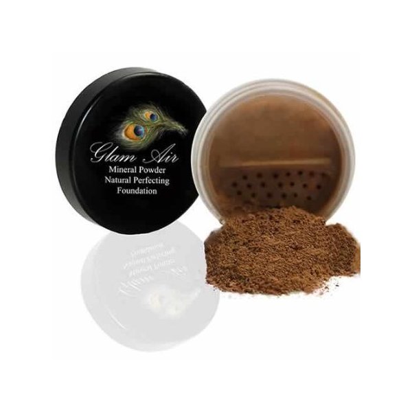 Glam Air Airbrush Makeup Water Based Foundation Choose Matte or Satin Finish for Flawless Looking Skin (0.25oz Bottles) (DARK MINERAL LOOSE FOUNDATION)
