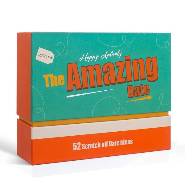 Happy Aplenty 52 Date Night Amazing Ideas for Couple - Unique Scratch Off Date Night Card Games, Gifts for Boyfriend - Romantic Newlywed and Wedding Anniversary Couples Gifts for Him, Husband or Wife