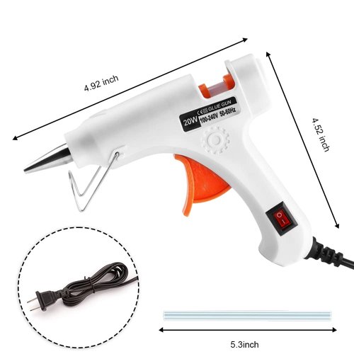 Hot Glue Gun, 20W Glue Gun, Hot Glue Gun Kit, Glue Gun Sticks, Small Hot Glue Gun, Mini Hot Glue Gun, Glue Sticks for Glue Gun, Hot Glue Gun with Glue Sticks for School Crafts DIY Arts Home Repairs