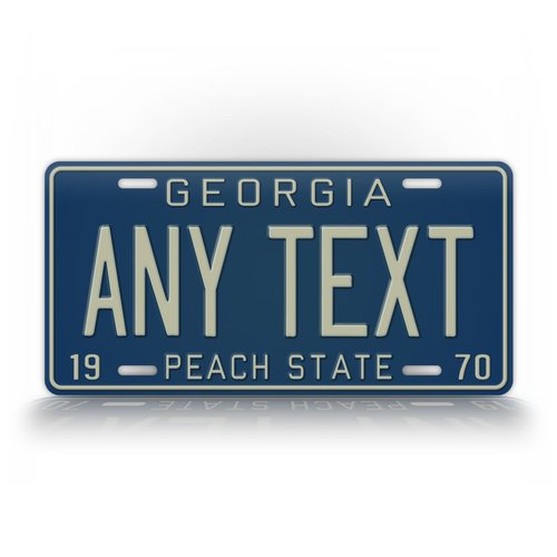 SignsAndTagsOnline Vintage 1970 Georgia Custom License Plate Retro Blue & Grey/White Peach State Antique Auto Car Replica Tag