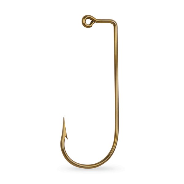 Mustad 32756 Classic Aberdeen 90-Degree Bend Extra Strong Short Shank Jig Hook (100-Pack), Bronze, Size 2 (32755-BR-2-100)