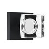 coolnews Crystal Glass Door Knobs Interior, Square Privacy Door Knob for Bedroom/Bathroom, Matte Black