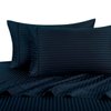 Royal Hotel Bedding Stripe Navy Standard Size Pillowcases, 2PC Pillow Cases, 100% Cotton, 300 Thread Count, Sateen Striped
