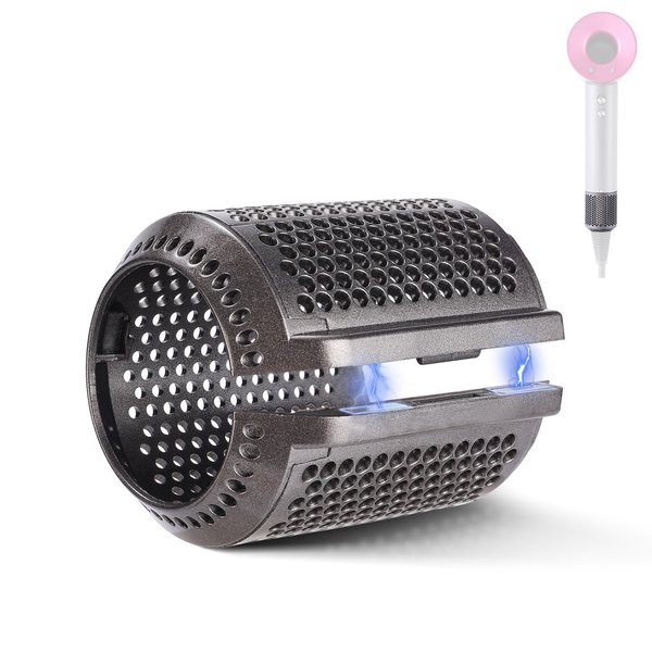 Magnetic Hair Dryer Filter Mesh Replacement for Dyson Supersonic HD01 HD03 HD08 HD15 Models, Hair Dryer Outer Filter Cage Repair Parts (Metallic Grey)