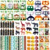 XIPEGPA 88 PCS Jungle Safari Party Favors Set Wild Animals Theme Bags Masks Stickers Slap Bracelets for Birthday Baby Shower Goodie Bag Fillers Jungle Safari Party Supplies