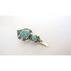 Generic Small turquoise blue stone and crystal metal alligator hair clip fine thin hair