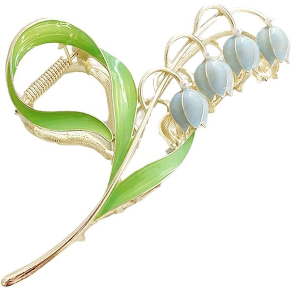 Orchid Hair Clamps, Lily of The Valley Flower Hair Clips,Flower Metal Hairpin, Lily Flower Jaw Clamp Hair Styling Hair Accessories for Thick Thin Hair, Women Beauty and Personal Care
