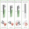 NEMIBAD 4 Pcs Manicure Set Stainless Steel Nail Clippers, Beauty Tool Portable Set Professional Grooming Kits, Travel Nail Kit for Men and Women (Green)