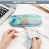 Fintie Hard Shell Eyeglasses Case, Portable Protective Glasses Cover Eyeglass Holder Box with Cleaning Cloth for Men Women, Emerald Marble